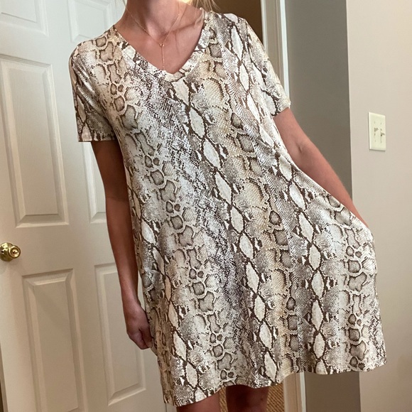Entro Snake Print Dress and Soft Pink Top - Picture 6 of 15